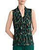 Kasper Knot Front Printed Jersey Blouse - Image 1