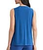 Kasper Knot Neck Sleeveless Top, Color:Blue - Image 2