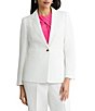 Kasper Linen Blend Notch Collar One Button Blazer - Image 1