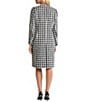 Kasper Long Houndstooth Print Pocketed Jacket, Color:Black/White Multi - Image 2