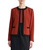 Kasper Long Sleeve Color Block Crepe Jacket - Image 1
