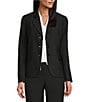 Color:Royal Multi - Image 1 - Long Sleeve Contrasting Trim Lapel Neck Curved Edge Coordinating Pipe Jacket