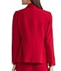 Kasper Long Sleeve Crepe Blazer, Color:Fire Red - Image 2