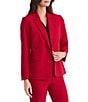 Kasper Long Sleeve Crepe Blazer, Color:Fire Red - Image 3