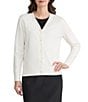 Kasper Long Sleeve Floral Sequin Cardigan - Image 1