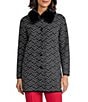 Kasper Long Sleeve Fur Collar Coat - Image 1