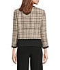 Kasper Long Sleeve Plaid Crepe Cardigan Jacket - Image 5