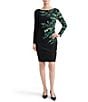 Kasper Long Sleeve Printed Side Pleat Dress - Image 1