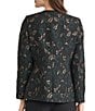 Kasper Metallic Jacquard One Button Collarless Jacket, Color:Black Multi - Image 2
