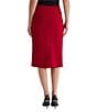 Kasper Midi Pencil Skirt, Color:Fire Red - Image 2