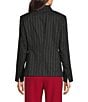 Kasper Notch Collar Long Sleeve Pinstripe Blazer - Image 2
