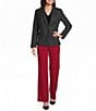 Kasper Notch Collar Long Sleeve Pinstripe Blazer - Image 3