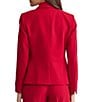 Kasper Notch Collar Long Sleeve Two Button Crepe Blazer, Color:Fire Red - Image 2