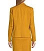 Color:Marigold - Image 2 - Notch Lapel Collar Long Sleeve Ponte Coordinating Blazer Jacket