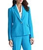 Kasper One Button Notch Collar Pebble Crepe Jacket - Image 1