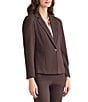 Kasper One Button Notch Collar With Waist Seam Blazer Jacket, Color:Rich Chocolate - Image 3