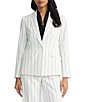 Kasper One Button Pinstripe Notch Collar Coordinating Blazer - Image 1