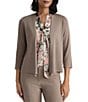 Kasper Open Front 3/4 Sleeve Cardigan - Image 1