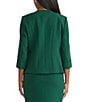 Kasper Open Front 3/4 Sleeve Seamed Crepe Blazer, Color:Evergreen - Image 2