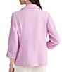 Kasper Open Notch Collar 3/4 Sleeve Cross Dye Linen Jacket - Image 2