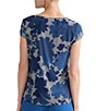 Kasper Petite Cap Sleeve Cowl Neck Printed Top - Image 2