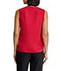 Kasper Petite Size Drape Neck Textured Charmeuse Blouse - Image 4