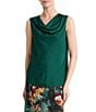 Kasper Petite Size Drape Neck Textured Charmeuse Blouse - Image 1