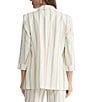 Kasper Petite Four Button Faux Roll Tab Stripe Jacket - Image 2