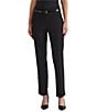 Kasper Petite High Rise Pull On Boot Leg Pant With Belt, Color:Black - Image 1