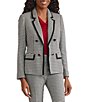 Kasper Petite Houndstooth Blazer, Color:Black/White - Image 1