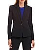 Color:Black - Image 1 - Petite Size One-Button Crepe Jacket