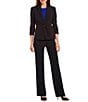 Color:Black - Image 3 - Petite Size One-Button Crepe Jacket