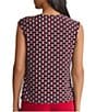 Kasper Petite Printed Cap Sleeve Top, Color:Fire Red Multi - Image 2