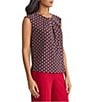 Kasper Petite Printed Cap Sleeve Top, Color:Fire Red Multi - Image 3