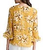 Kasper Petite Ruffle Sleeve Printed Blouse - Image 2