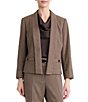 Kasper Petite Shawl Collar Houndstooth Cuffed Cardigan - Image 1