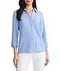 Kasper Petite Size 3/4 Sleeve Button Front Shirt With Split Cuff - Image 1