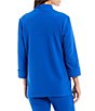 Color:Midnight Shadow - Image 2 - Petite Size 3/4 Sleeve Open Front Pocketed Cardigan