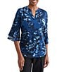 Kasper Petite Size 3/4 Sleeve Printed Blouse - Image 1