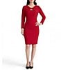 Kasper Petite Size 3/4 Sleeve Twist Front Sheath Dress - Image 1