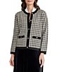 Kasper Petite Size Button Front Long Sleeve Lurex Jacquard Cardigan - Image 1