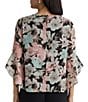 Kasper Petite Size Clip Dot Ruffle 3/4 Sleeve Blouse - Image 2