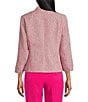 Kasper Petite Size Collarless Long Sleeve Tweed Jacket, Color:Pink Perfection Multi - Image 2