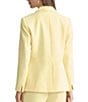 Kasper Petite Size Crepe One Button Blazer, Color:Pale Yellow - Image 2