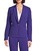 Kasper Petite Size Crepe Panel Seamed One-Button Jacket, Color:Regal Purple - Image 4
