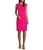 Kasper Petite Size Extended Cap Sleeve Stretch Princess Seam Sheath Dress, Color:Pink Perfection - Image 1