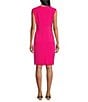 Kasper Petite Size Extended Cap Sleeve Stretch Princess Seam Sheath Dress, Color:Pink Perfection - Image 2