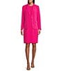 Kasper Petite Size Extended Cap Sleeve Stretch Princess Seam Sheath Dress, Color:Pink Perfection - Image 3