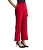 Kasper Petite Size Fly Front Side Pockets Wide Leg Pants, Color:Fire Red - Image 3