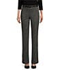 Kasper Petite Size Herringbone Pull-On Belted High Rise Boot Leg Pants - Image 1